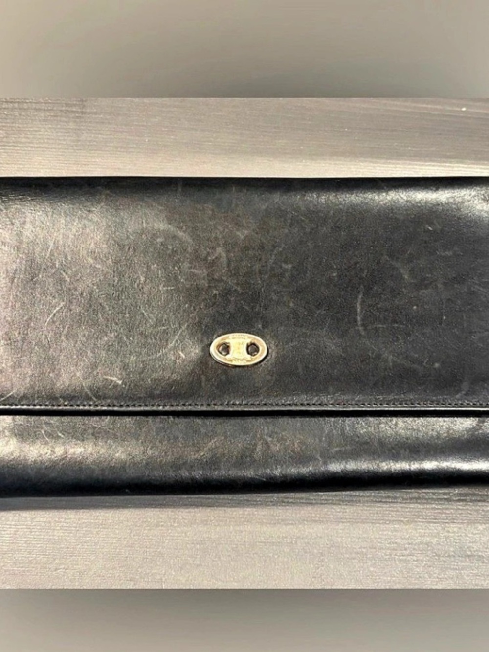 Celine Vintage Celine Macadam Triomphe Kiss Lock Long Wallet Vintage Macadam
